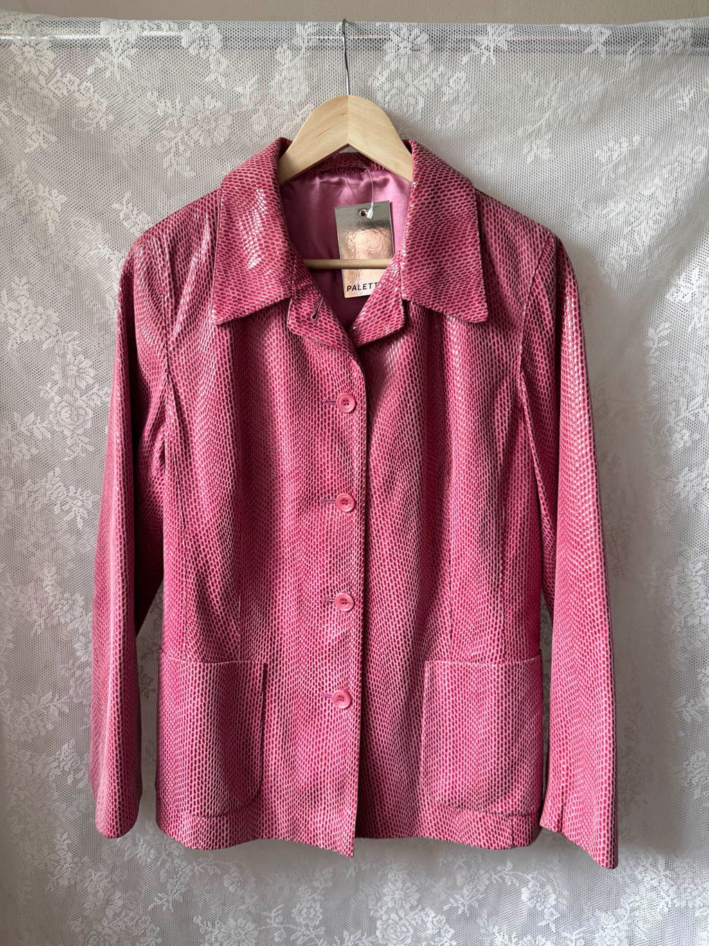 Pink Læderjakke