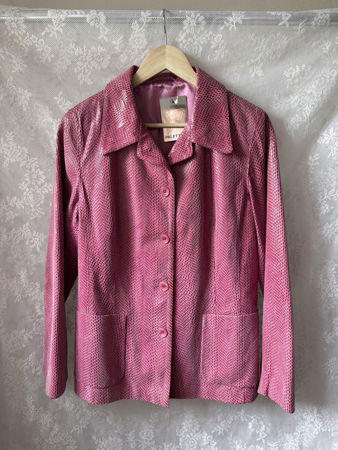 Pink Læderjakke