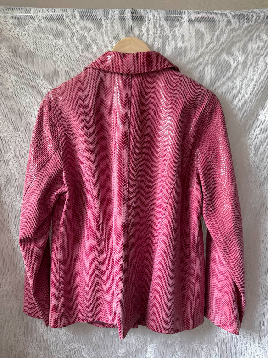 Pink Læderjakke