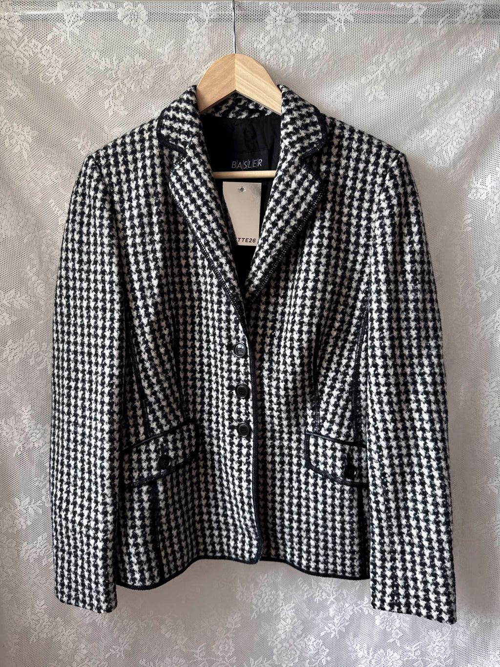 Houndstooth uldblazer