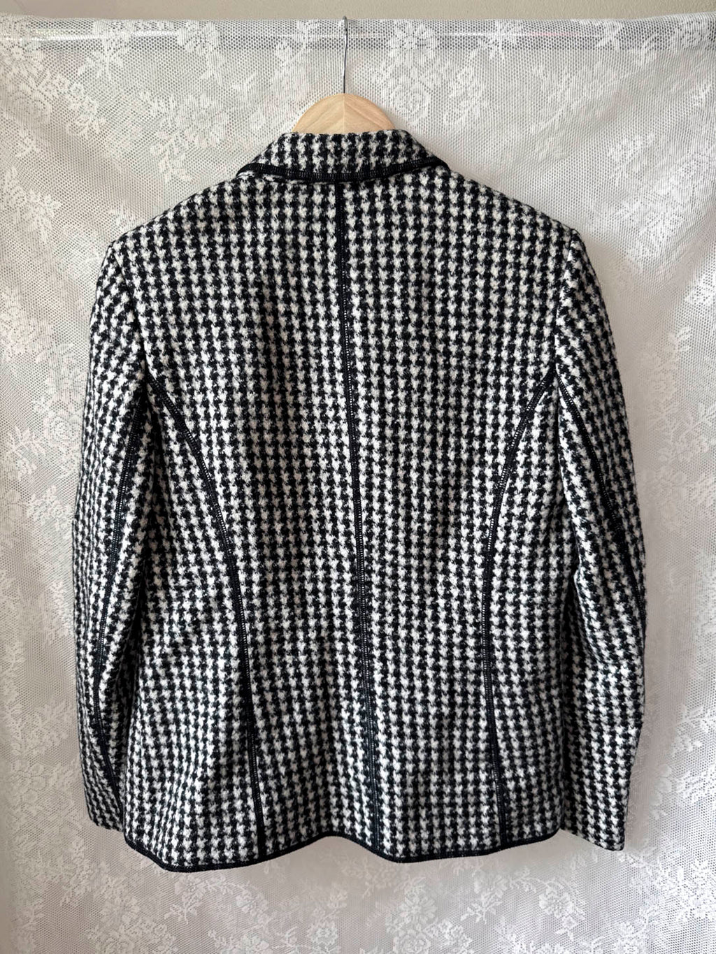 Houndstooth uldblazer