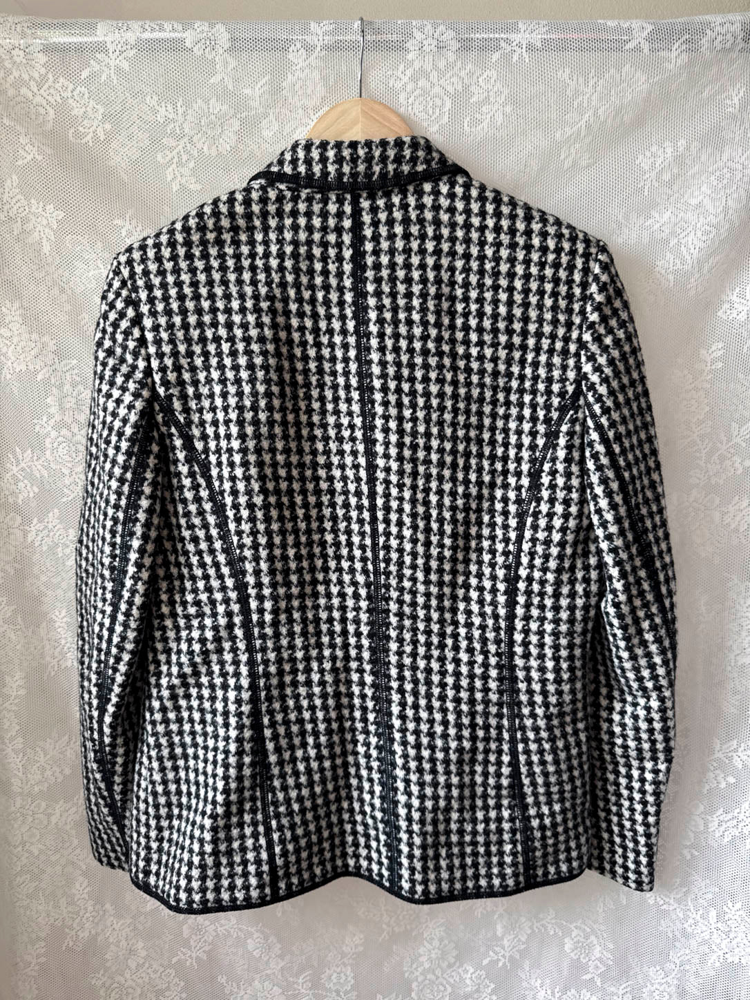 Houndstooth uldblazer
