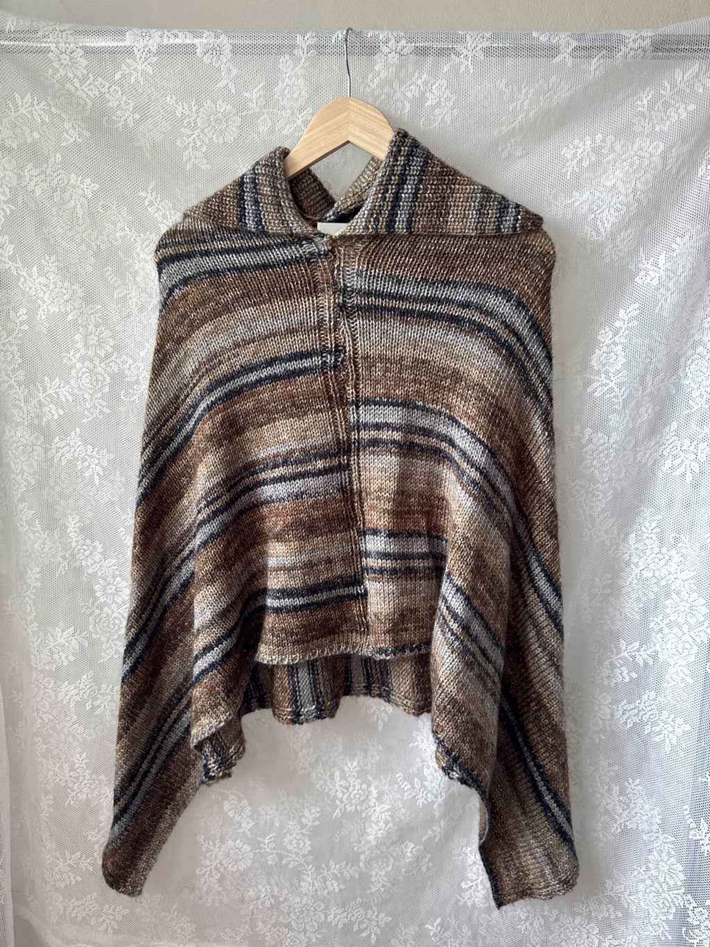 Poncho med striber