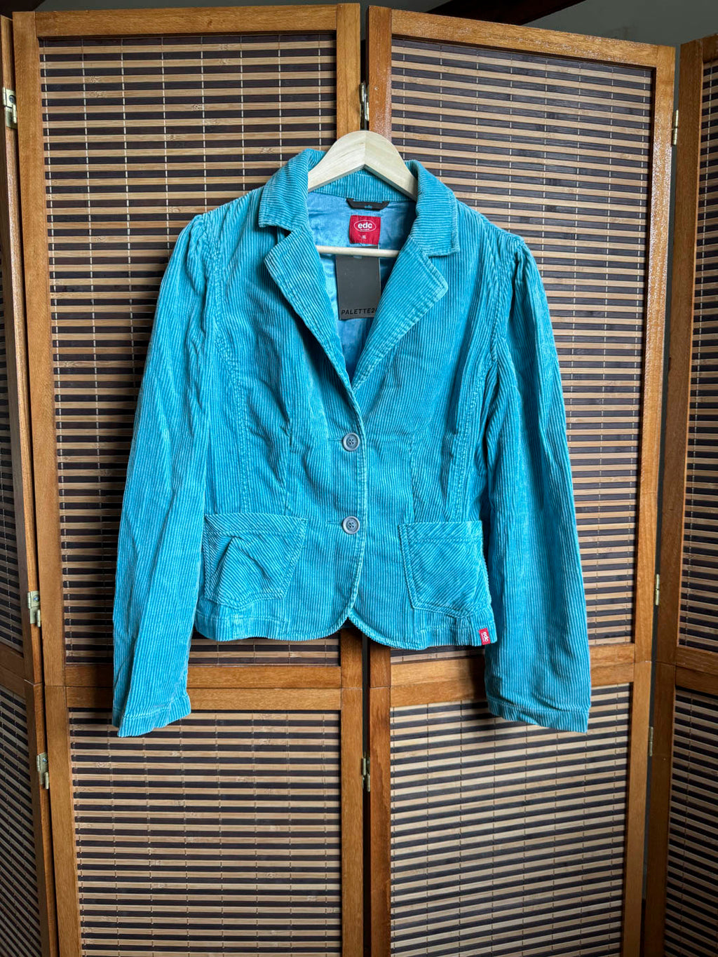 Turkis Fløjlsblazer
