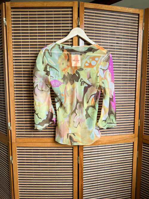 Blomstret bluse