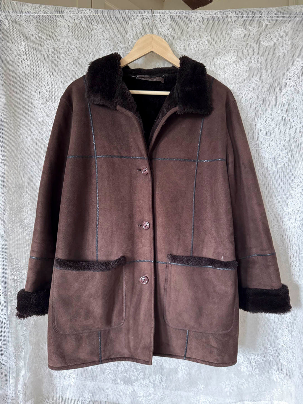 Brun Faux Fur Jakke