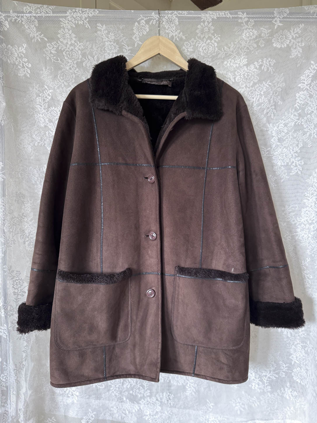 Brun Faux Fur Jakke