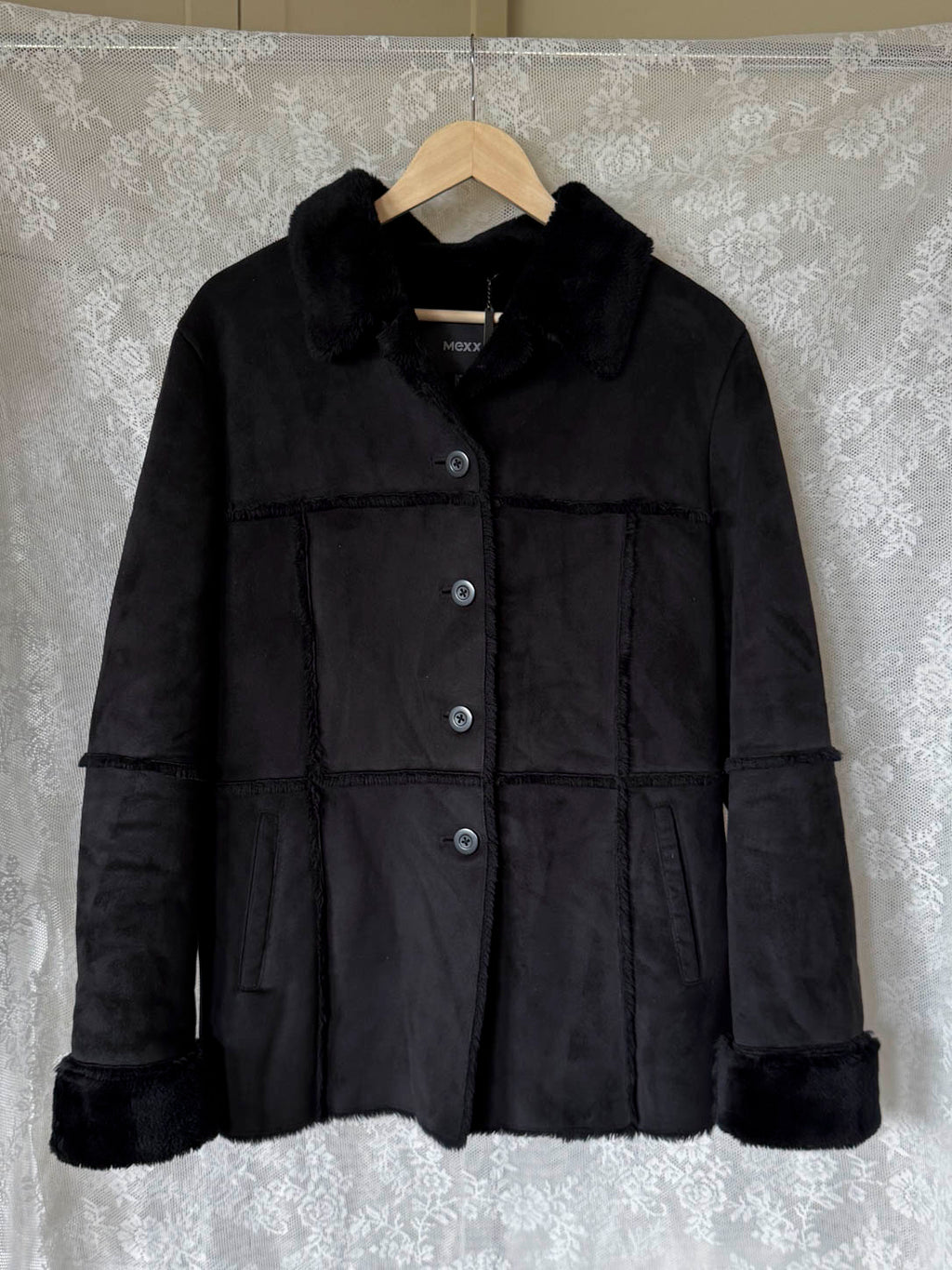 Sort Faux Fur Jakke