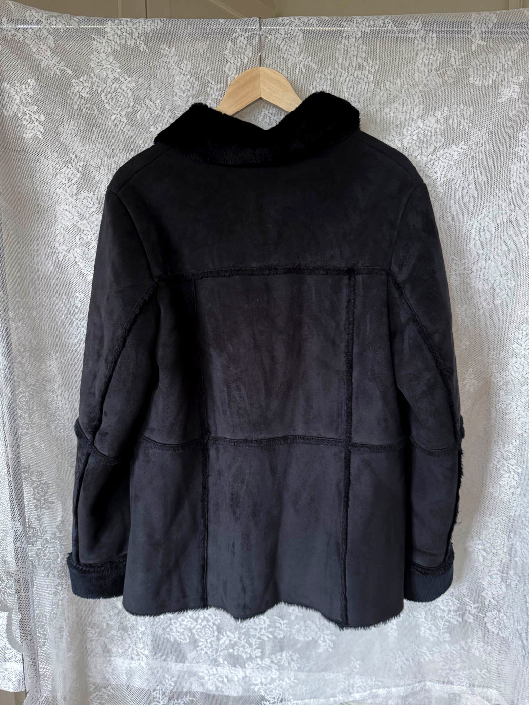 Sort Faux Fur Jakke