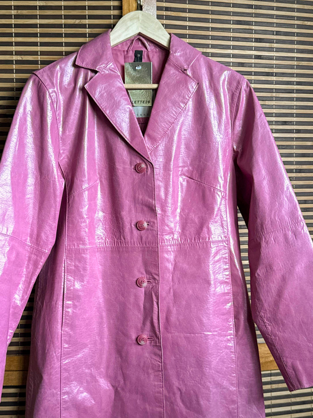 Pink Læderfrakke
