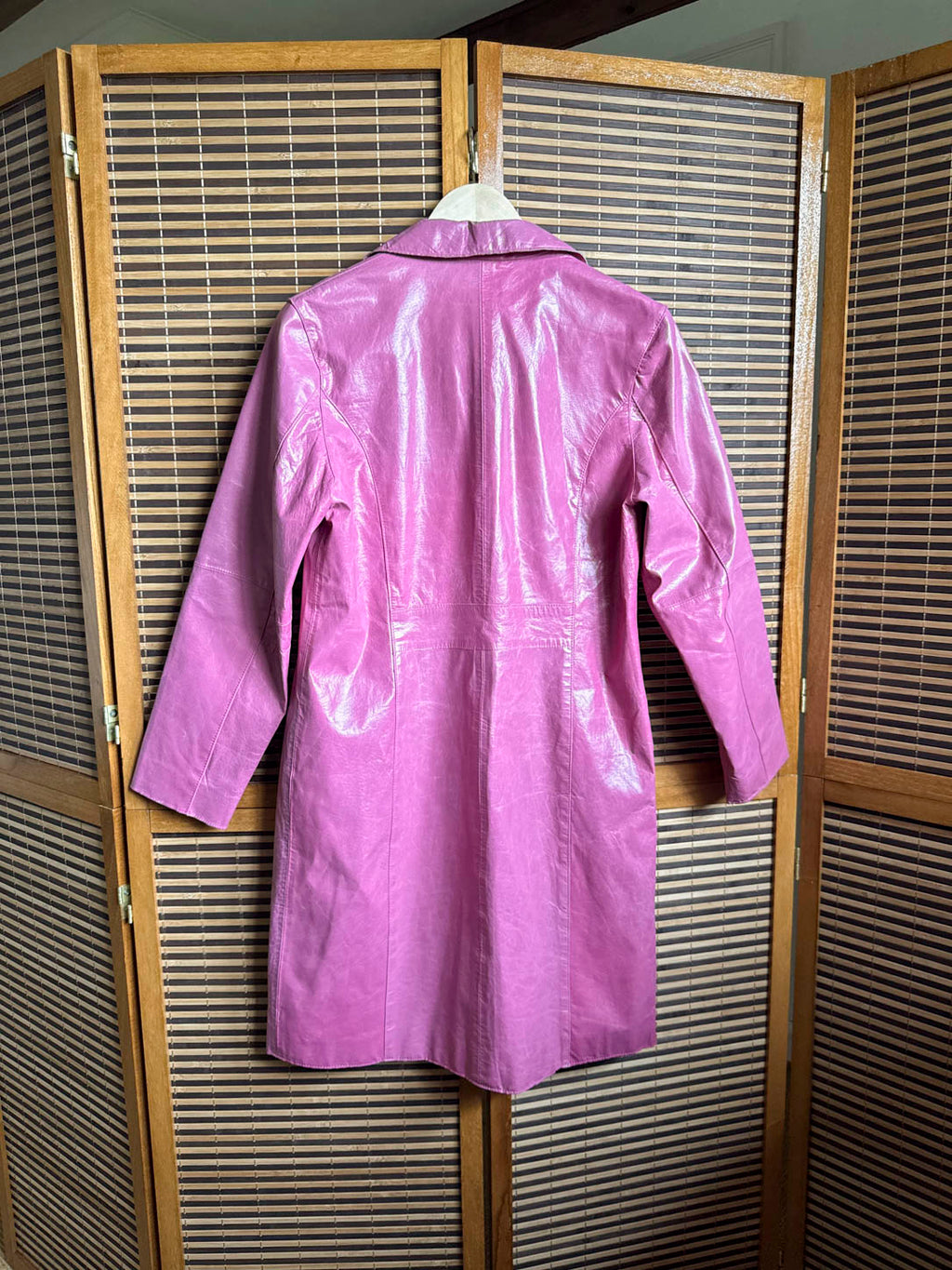 Pink Læderfrakke