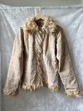 Ruskindsjakke med faux fur