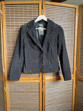 Stribet velourblazer