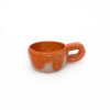 Keramik kop i lyserød og orange fra Svenske Tahkamik