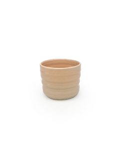 rillet keramik kop uden hank i orange