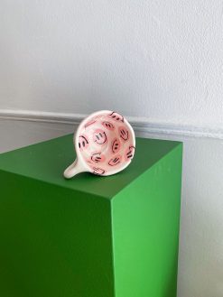 smiley mug pink. Handmade by Posy Ceramics.