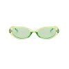 ovale solbriller med transparent lysegrønt stel med lysegrønt glas.