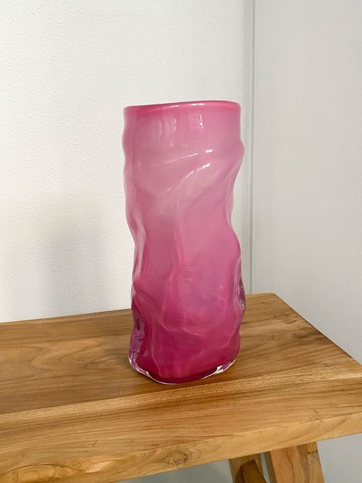 Helt unik pink glasvase